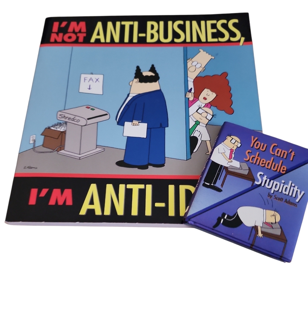 Two Dilbert Cartoon Books. 1998. Lg Is 9".  Sm Is 4"  Great Condition